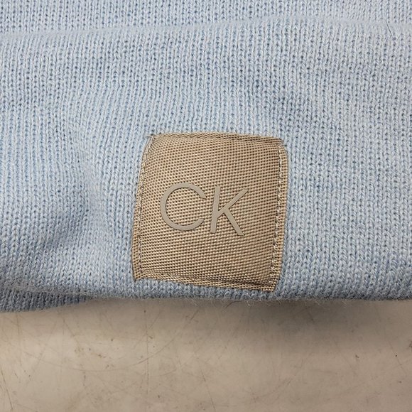 Calvin Klein Womens Light Blue Acrylic Beanie Warm Casual Comfort Winter
